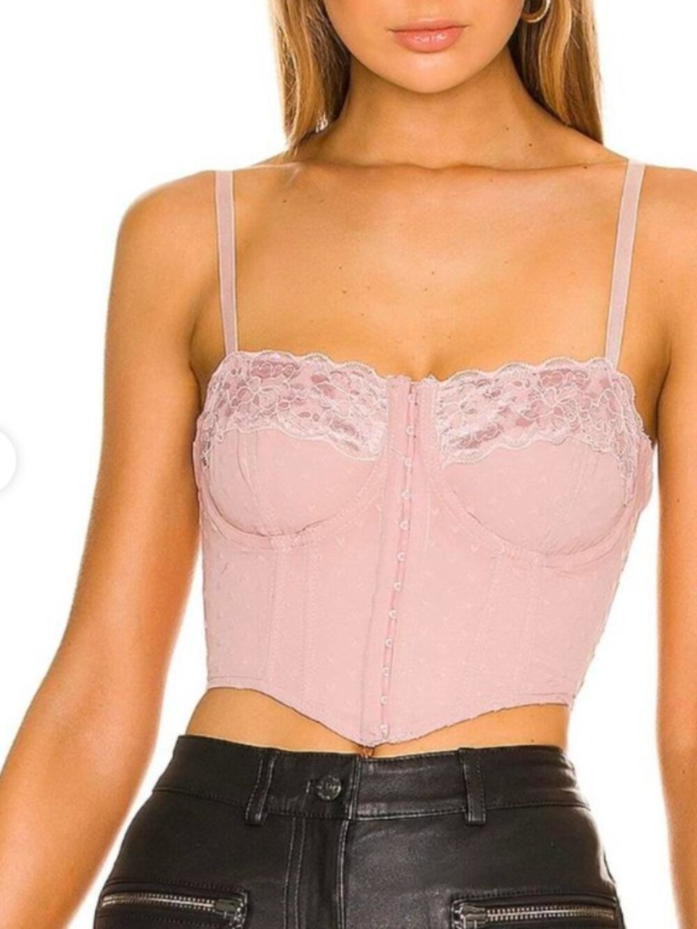 NWT More to Come Revolve Mauve Pink Lace Up Backless Corset Top